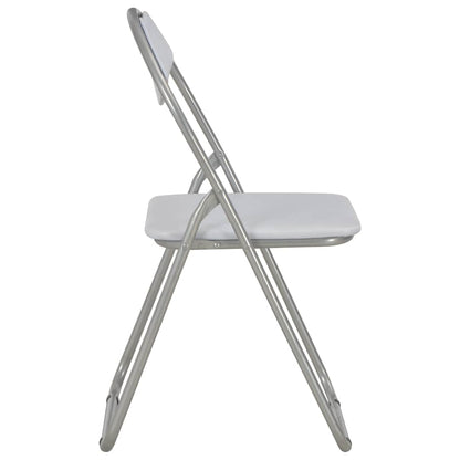 Sillas Plegables, 2 Unidades, Piel Sintética Blanca