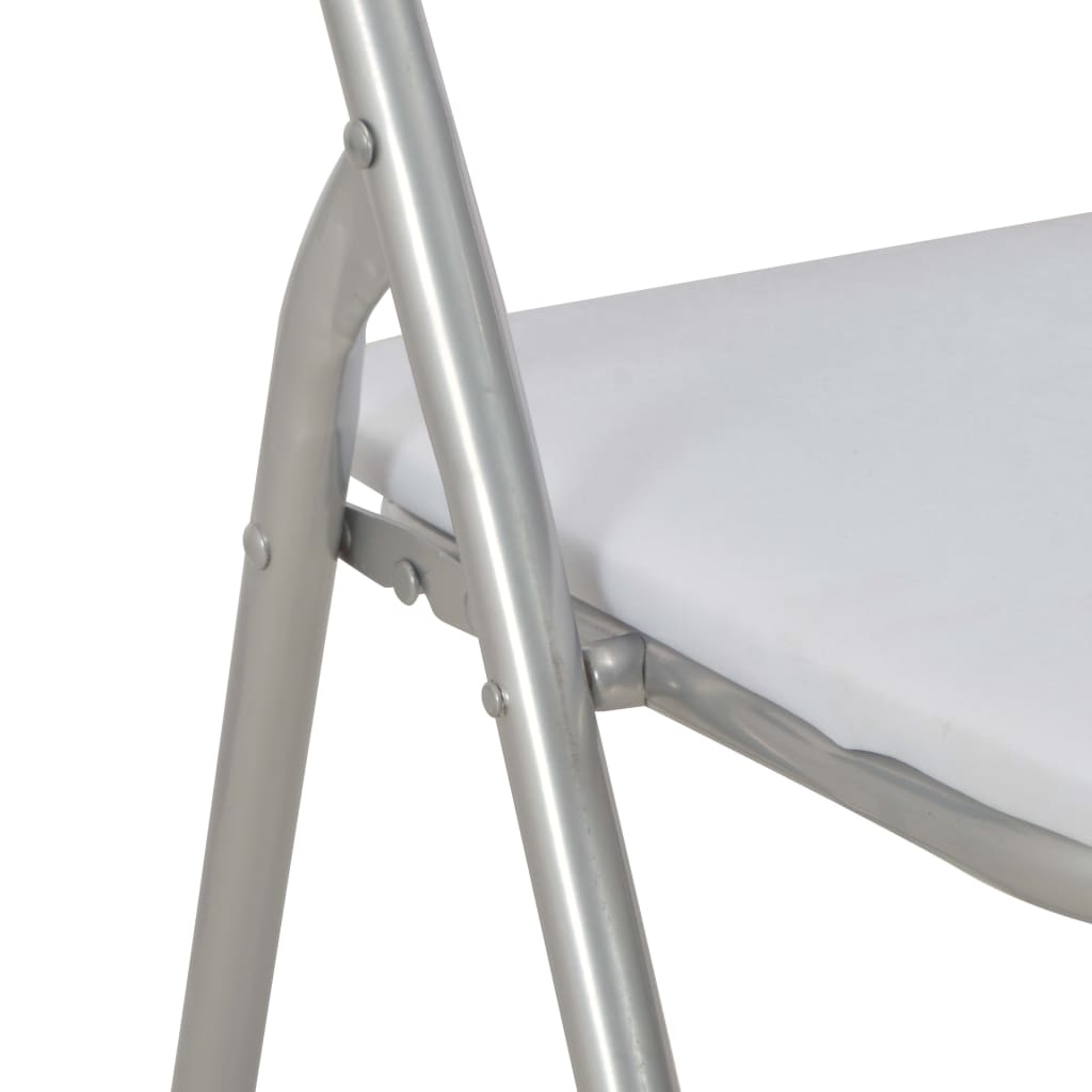 Sillas Plegables, 2 Unidades, Piel Sintética Blanca