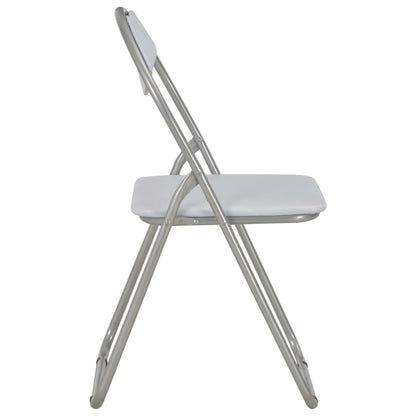 Sillas Plegables, 6 Unidades, Piel Sintética Blanca.