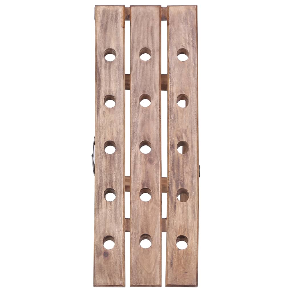 Botellero Para 15 Botellas Madera Maciza De Caoba 26X50X70 Cm