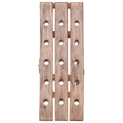 Botellero Para 15 Botellas Madera Maciza De Caoba 26X50X70 Cm
