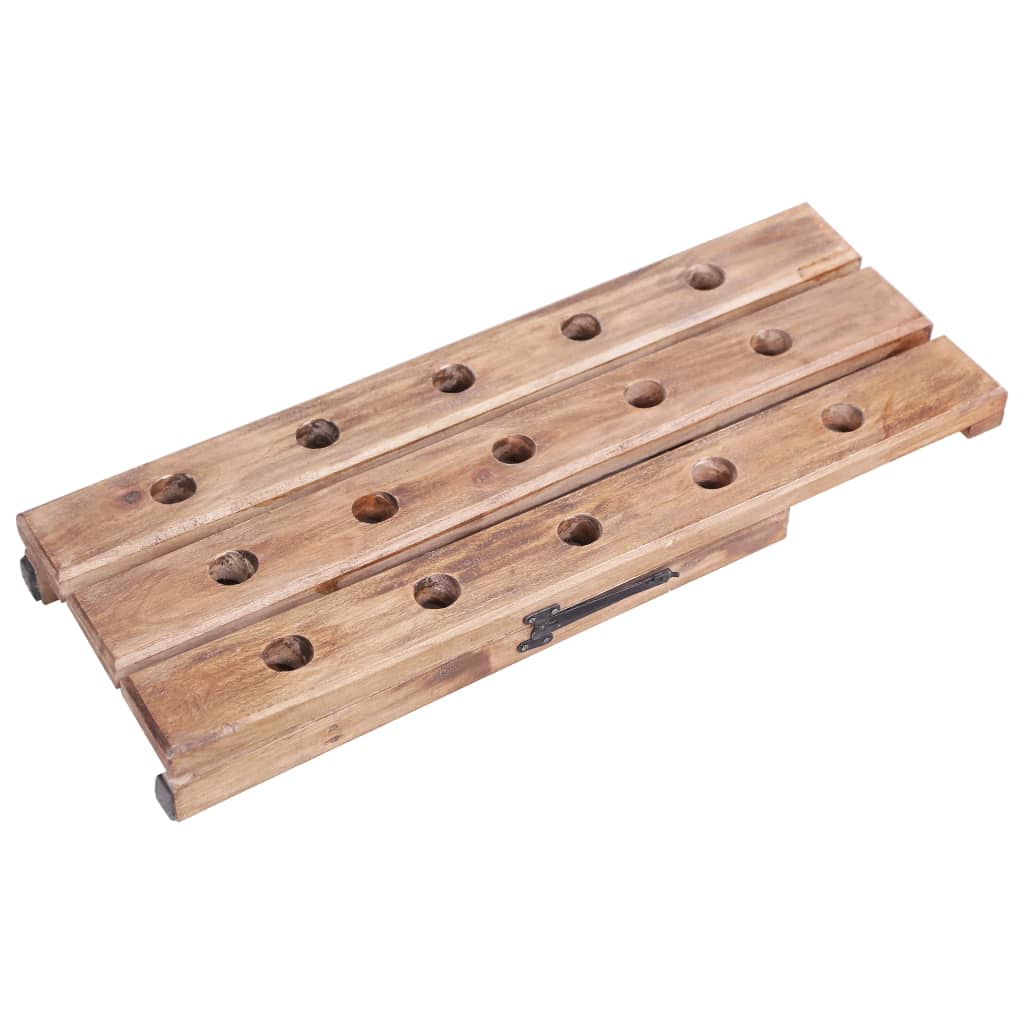 Botellero Para 15 Botellas Madera Maciza De Caoba 26X50X70 Cm