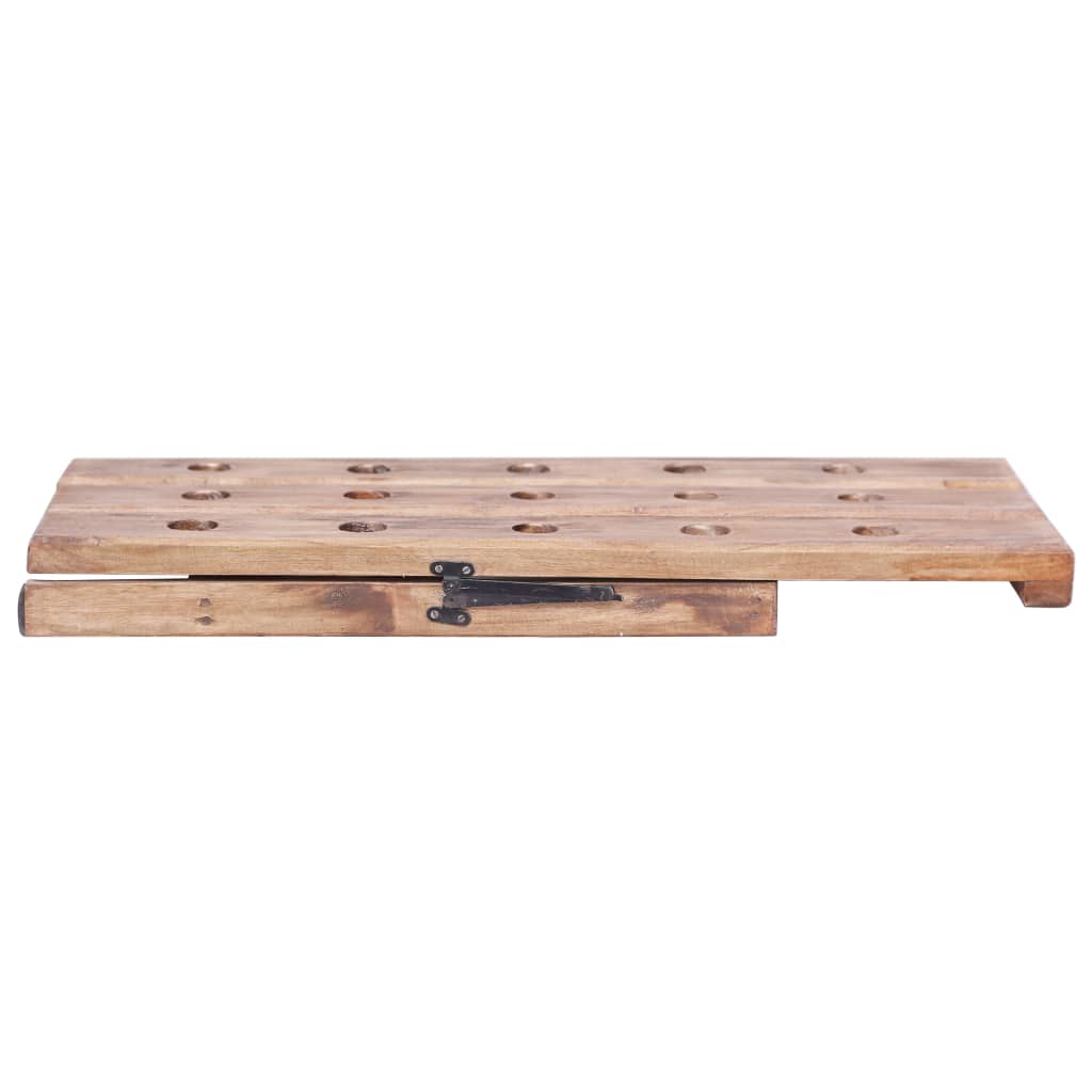 Botellero Para 15 Botellas Madera Maciza De Caoba 26X50X70 Cm