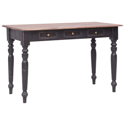 Escritorio Con 3 Cajones Madera Maciza De Caoba 117X57X75 Cm
