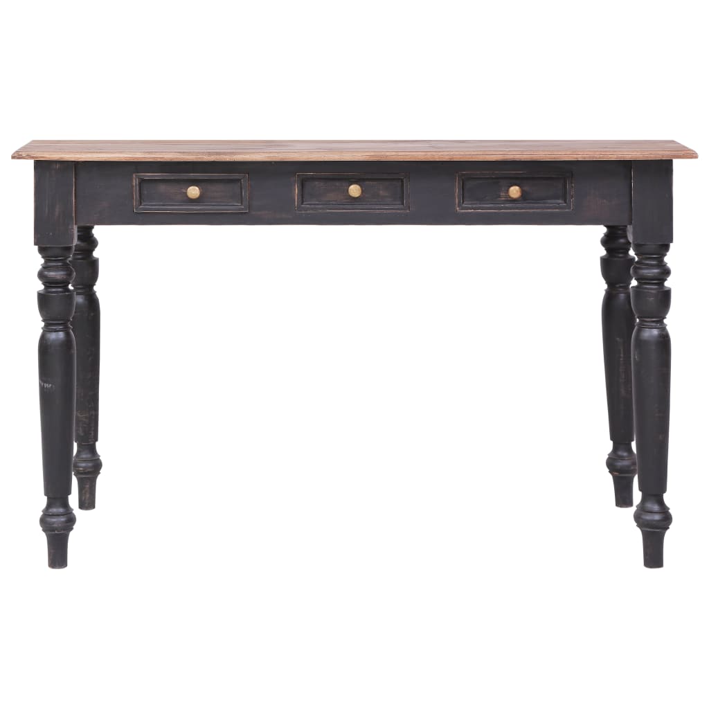 Escritorio Con 3 Cajones Madera Maciza De Caoba 117X57X75 Cm