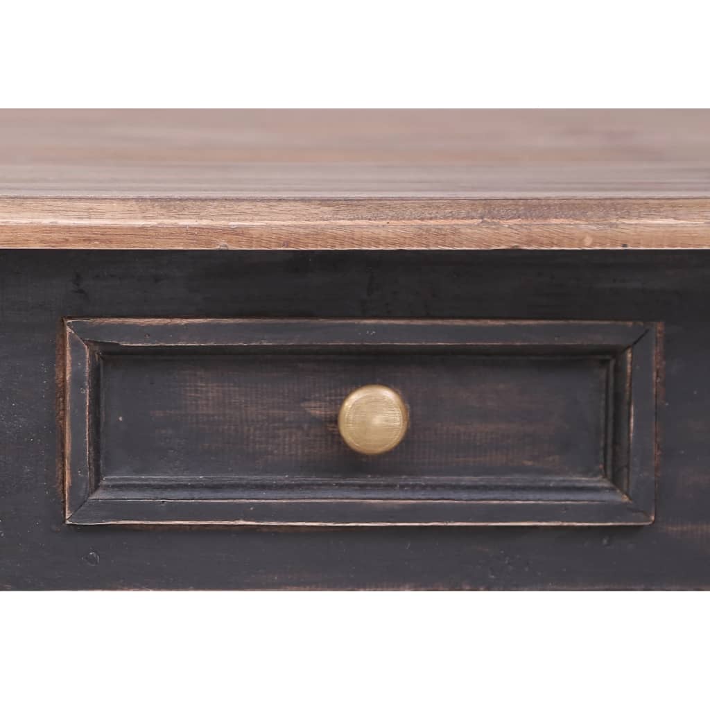 Escritorio Con 3 Cajones Madera Maciza De Caoba 117X57X75 Cm