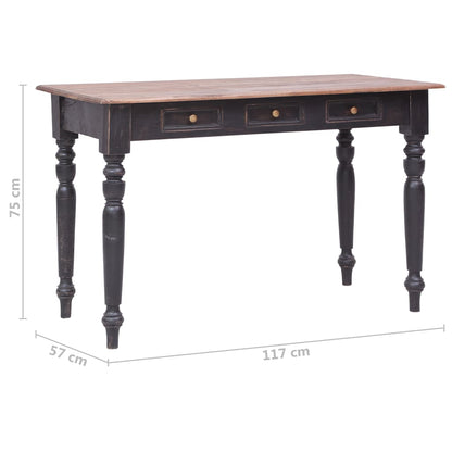 Escritorio Con 3 Cajones Madera Maciza De Caoba 117X57X75 Cm