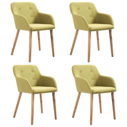 Sillas De Comedor 4 Uds Tela Y Madera Maciza Roble