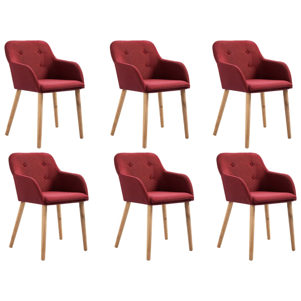Sillas De Comedor 4 Uds Tela Y Madera Maciza Roble