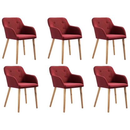 Sillas De Comedor 4 Uds Tela Y Madera Maciza Roble