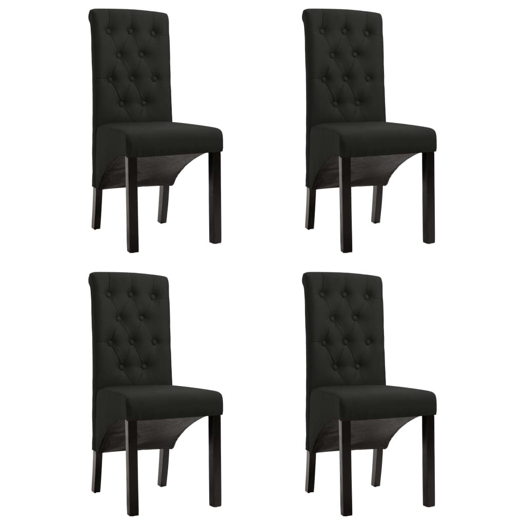 Sillas De Comedor 4 Unidades Tela Negras