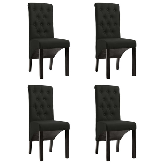Sillas De Comedor 4 Unidades Tela Negras