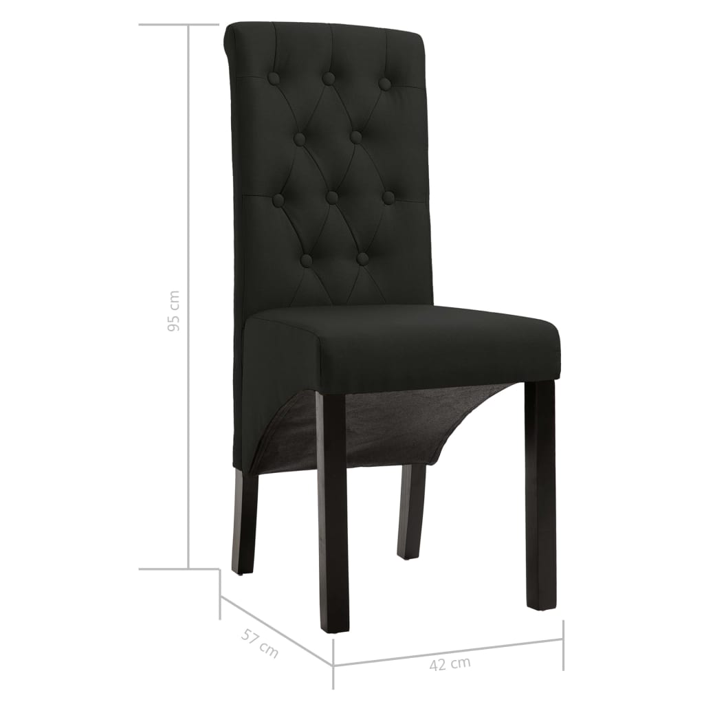 Sillas De Comedor 4 Unidades Tela Negras