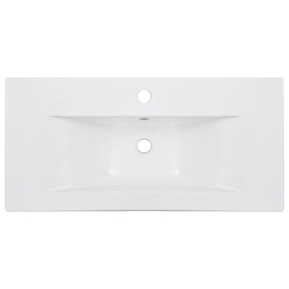 Lavabo Encastrado De Cerámica Blanco 81X39,5X18,5 Cm