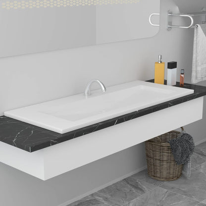 Lavabo Encastrado De Cerámica Blanco 81X39,5X18,5 Cm