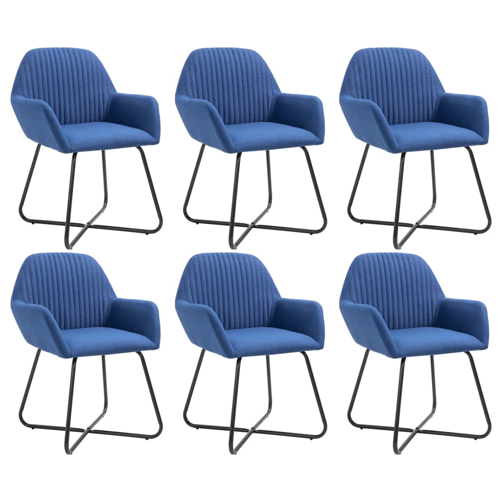Sillas De Comedor 6 Unidades Tela Color