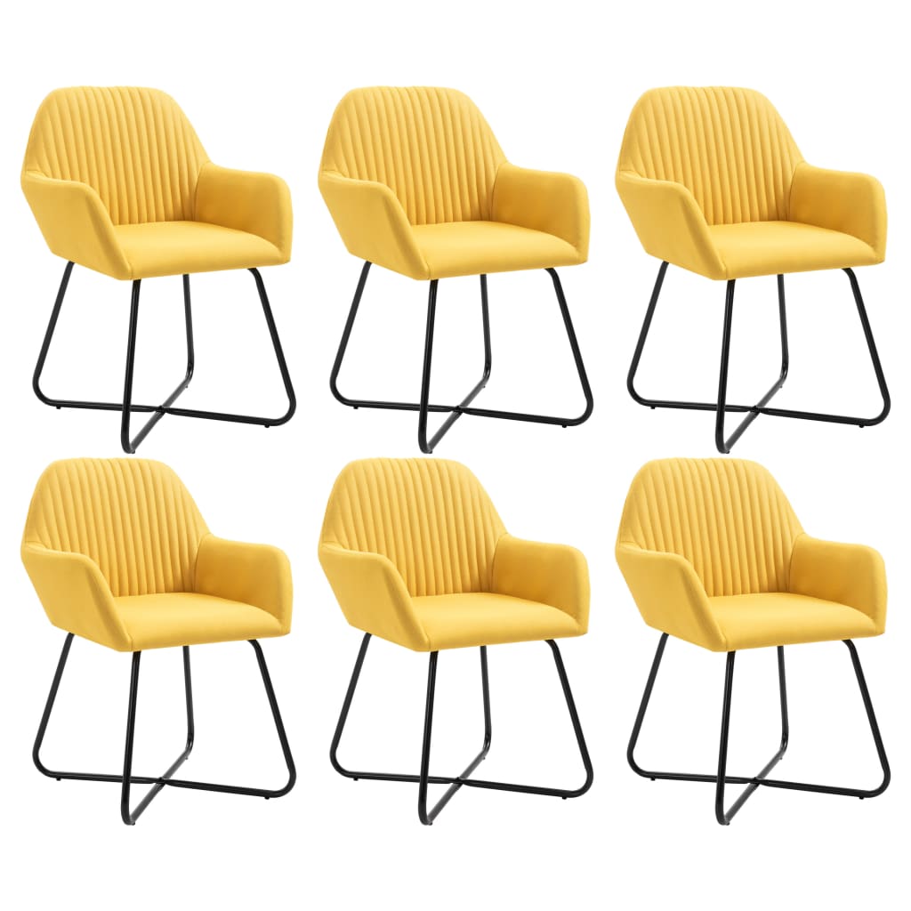 Sillas De Comedor 6 Unidades Tela Color