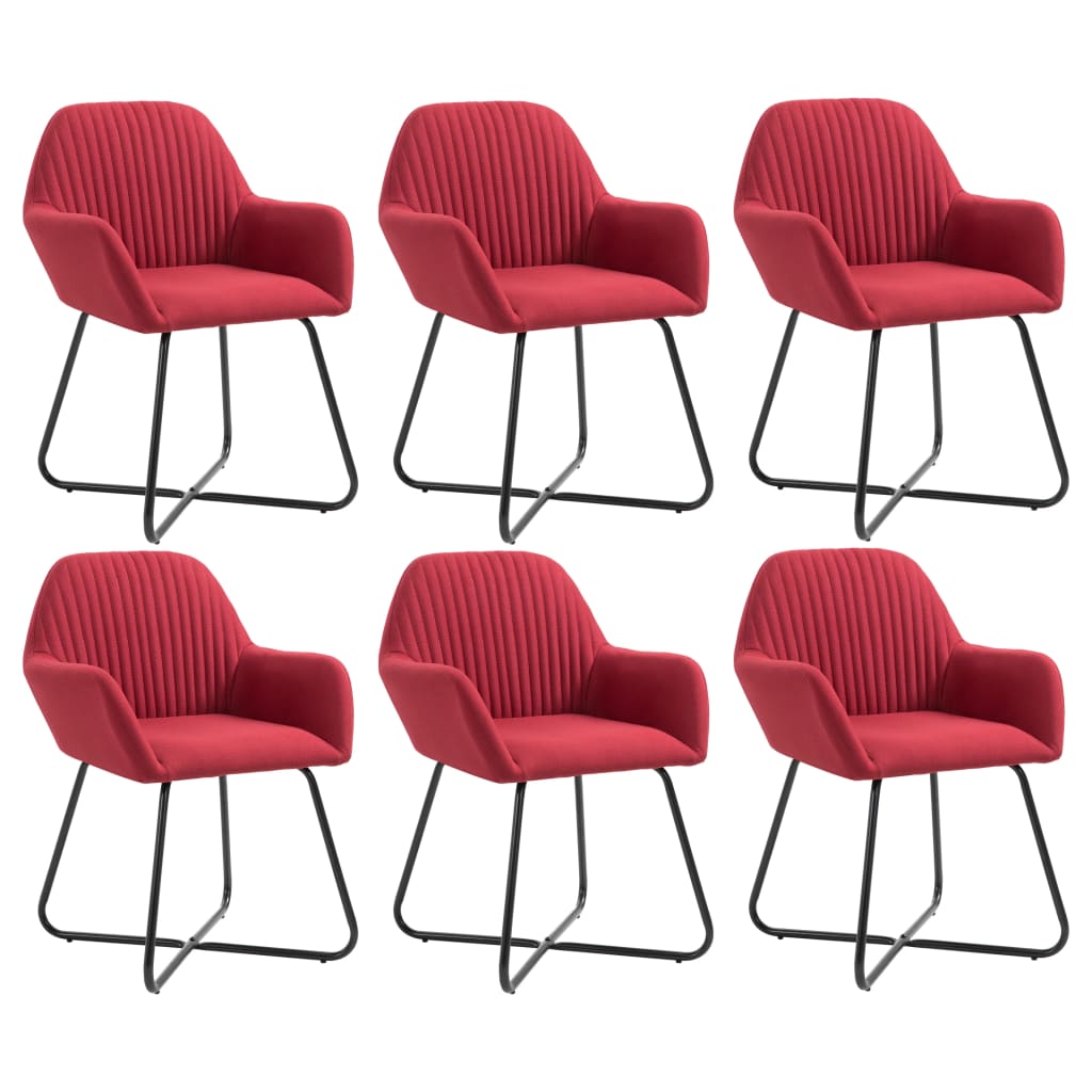 Sillas De Comedor 6 Unidades Tela Color