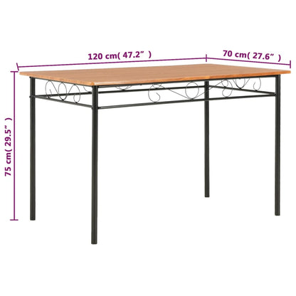Mesa De Comedor De Mdf Marrón 120X70X75 Cm