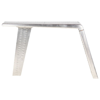 Escritorio De Ala De Avión Metal Plateado 112X50X76 Cm