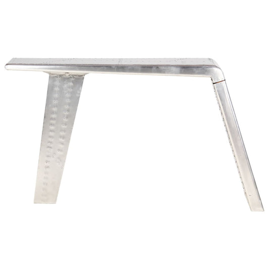 Escritorio De Ala De Avión Metal Plateado 112X50X76 Cm