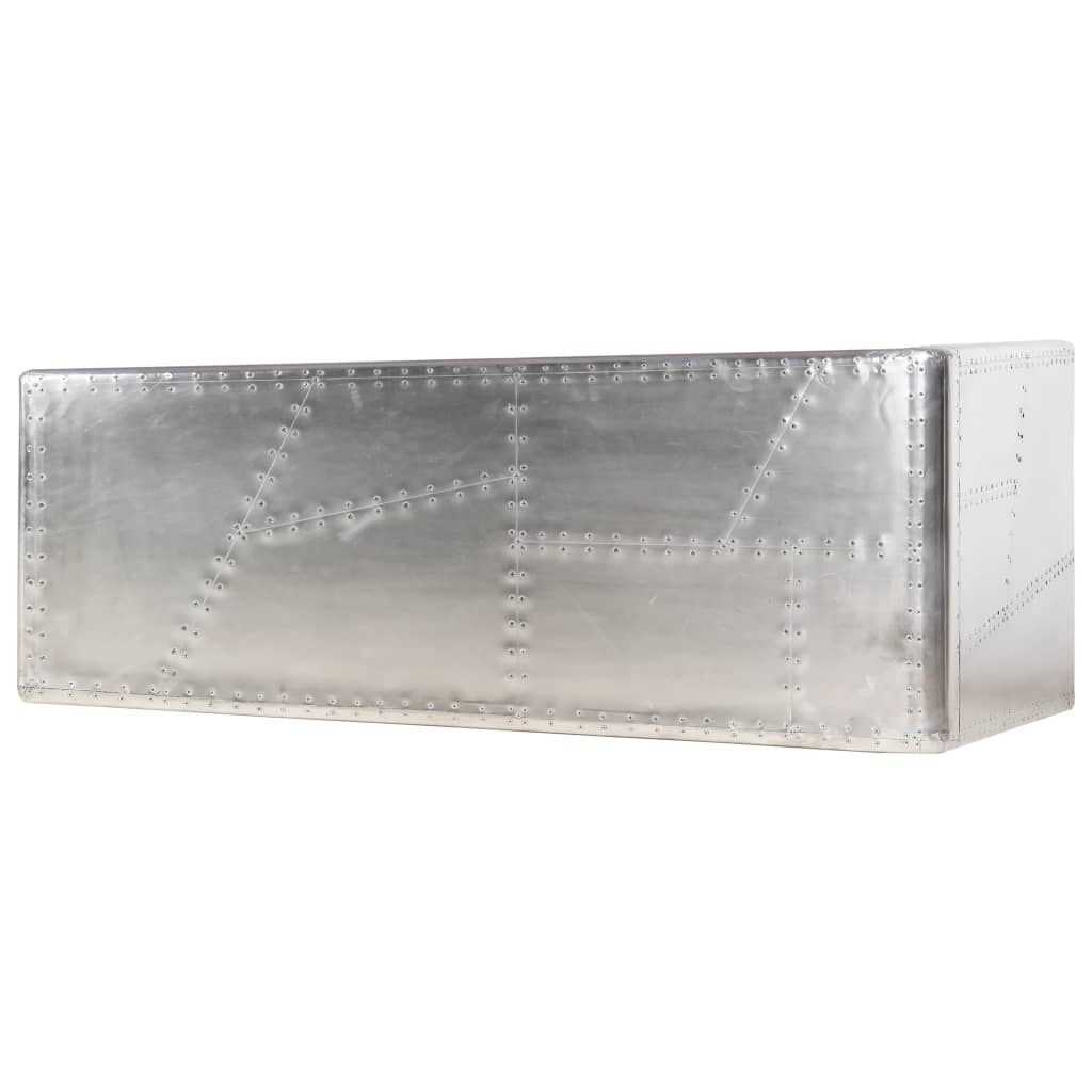 Escritorio De Ala De Avión Metal Plateado 112X50X76 Cm