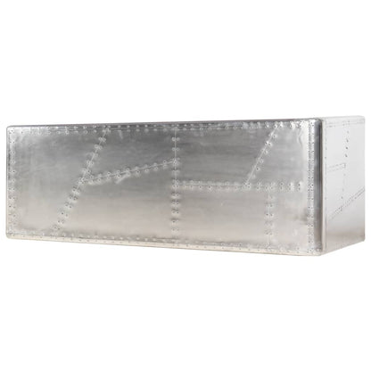 Escritorio De Ala De Avión Metal Plateado 112X50X76 Cm