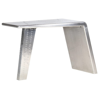 Escritorio De Ala De Avión Metal Plateado 112X50X76 Cm