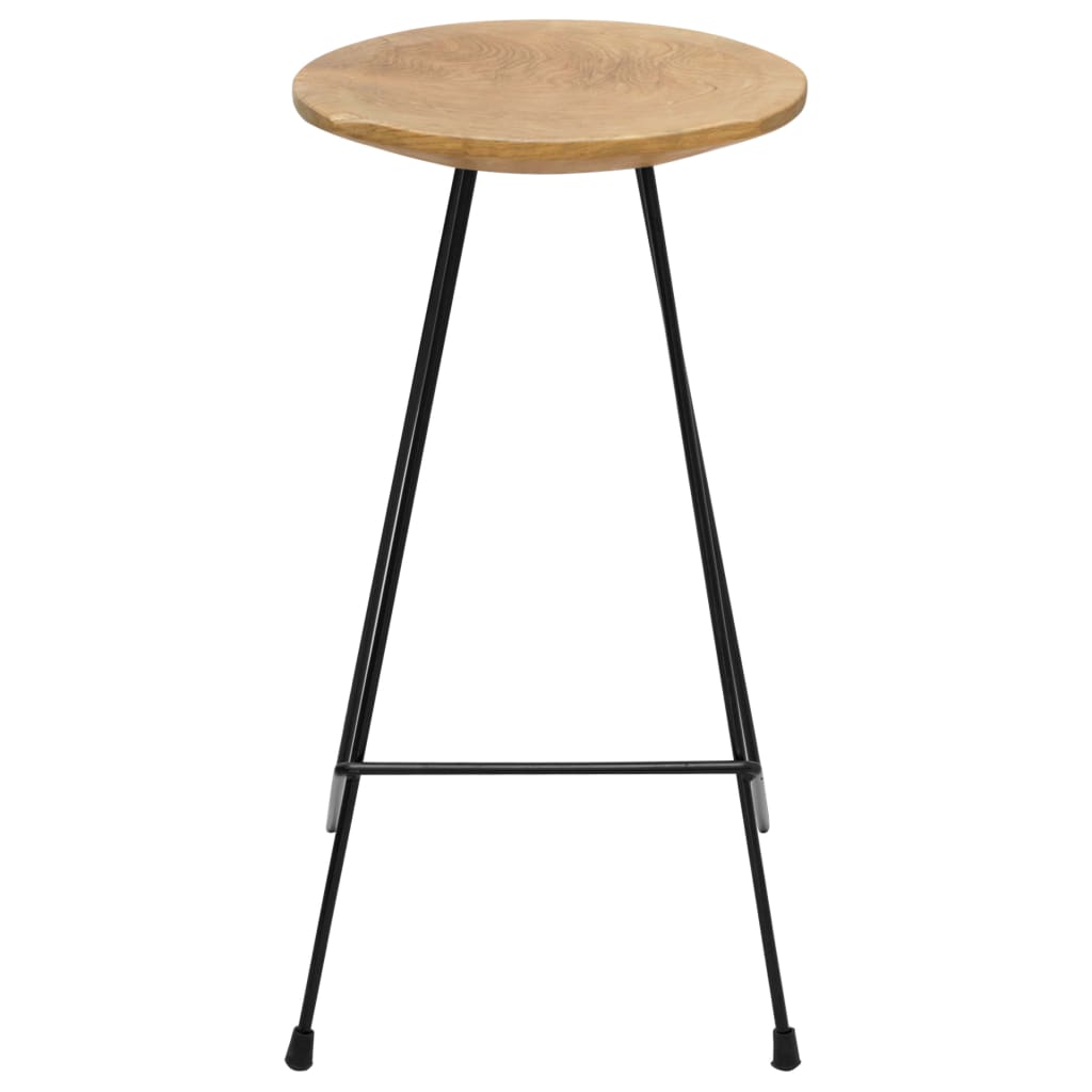 Taburetes De Cocina 2 Unidades Madera Maciza De Teca