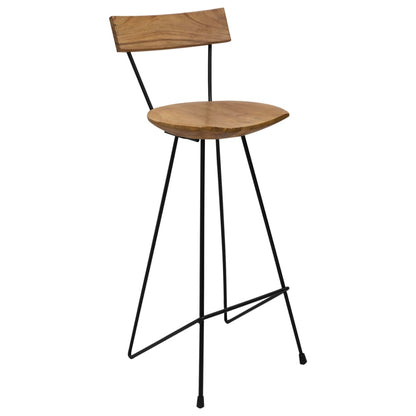 Taburetes De Cocina 2 Unidades Madera Maciza De Teca