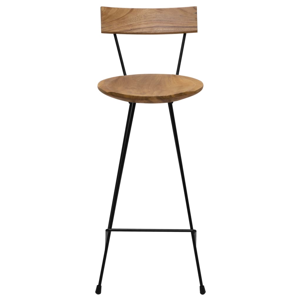 Taburetes De Cocina 2 Unidades Madera Maciza De Teca