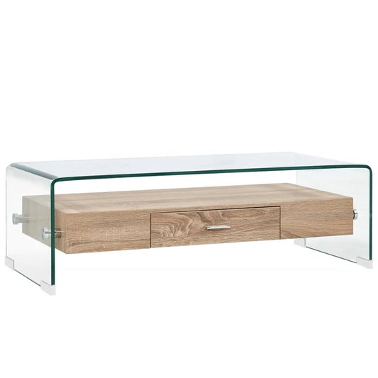 Mesa De Centro De Vidrio Templado Transparente 98X45X31 Cm