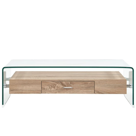 Mesa De Centro De Vidrio Templado Transparente 98X45X31 Cm
