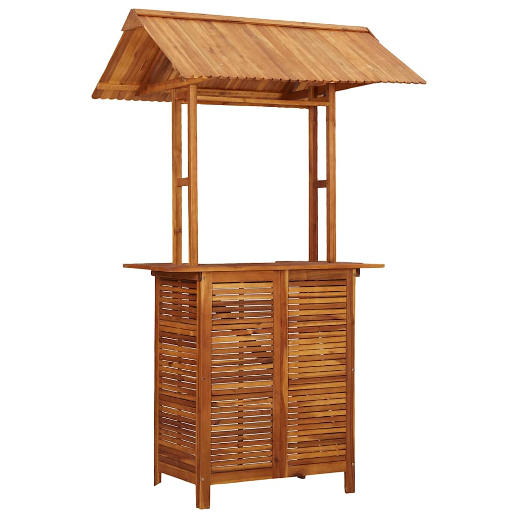 Mesa De Bar Jardín Con Tejado Madera De Acacia 113X106X217 Cm