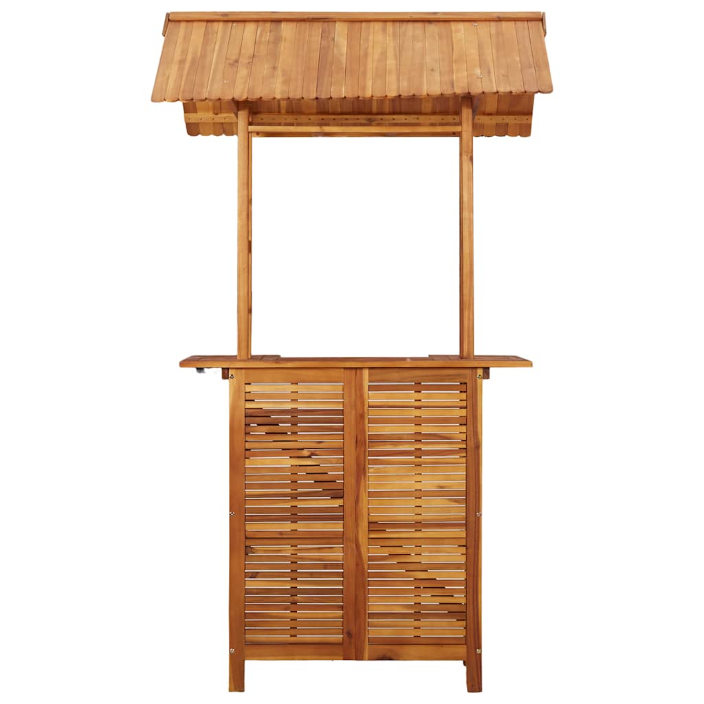 Mesa De Bar Jardín Con Tejado Madera De Acacia 113X106X217 Cm