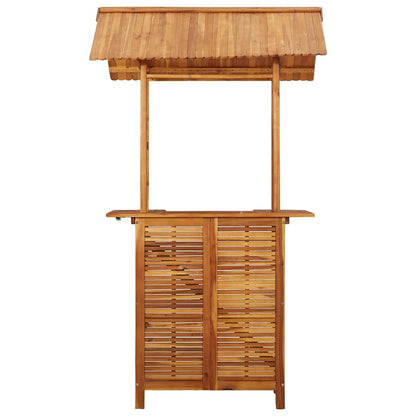 Mesa De Bar Jardín Con Tejado Madera De Acacia 113X106X217 Cm