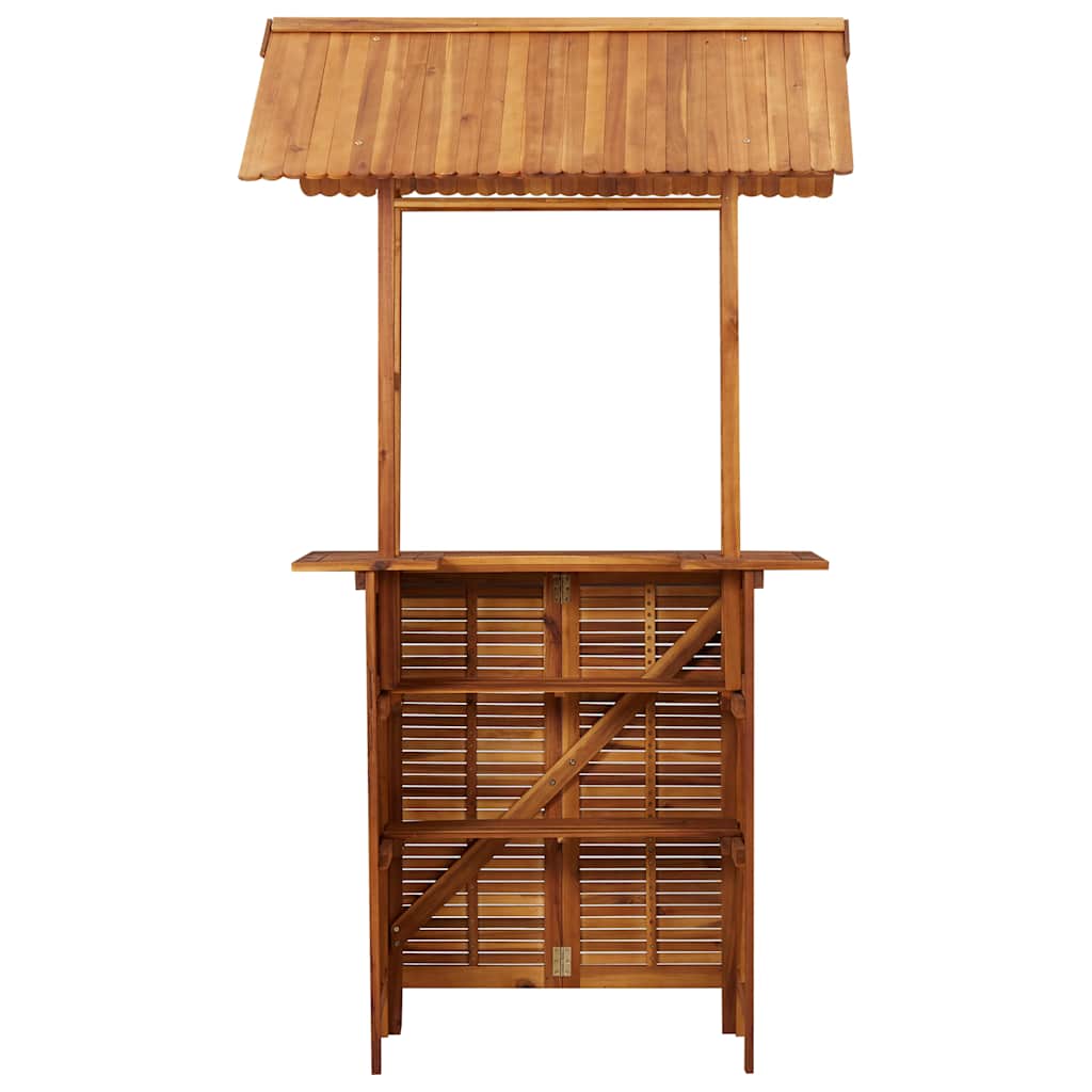 Mesa De Bar Jardín Con Tejado Madera De Acacia 113X106X217 Cm