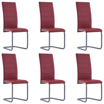 Sillas De Comedor Voladizas 6 Unidades Cuero Sintético