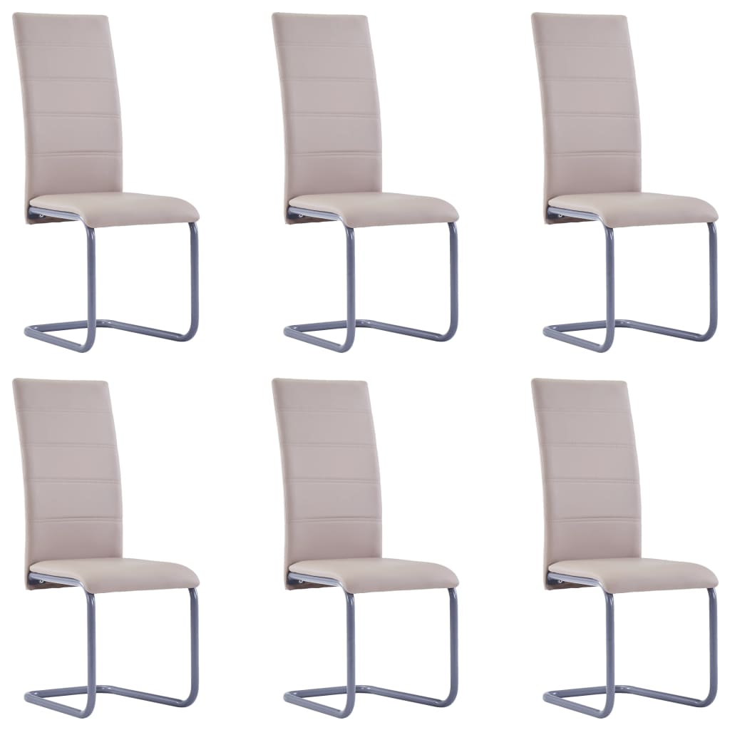 Sillas De Comedor Voladizas 6 Unidades Cuero Sintético