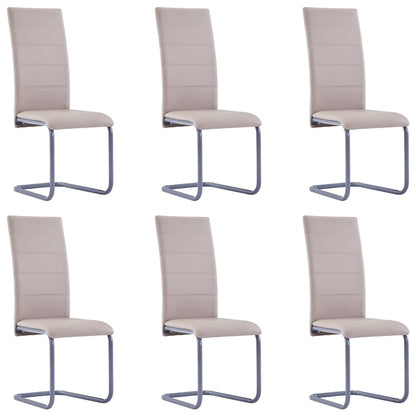 Sillas De Comedor Voladizas 6 Unidades Cuero Sintético