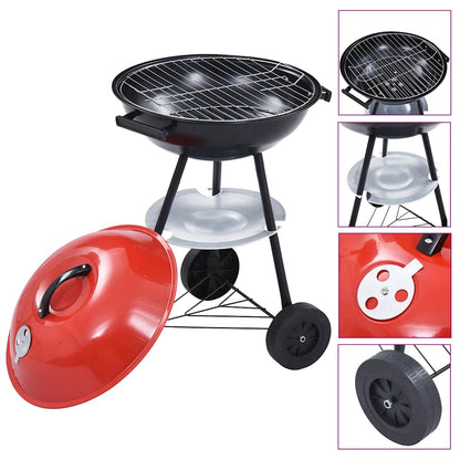 Barbacoa De Carbón Portátil Con Ruedas Xxl 44 Cm