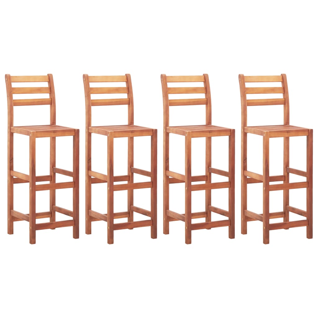 Sillas De Cocina 4 Unidades Madera Maciza De Acacia