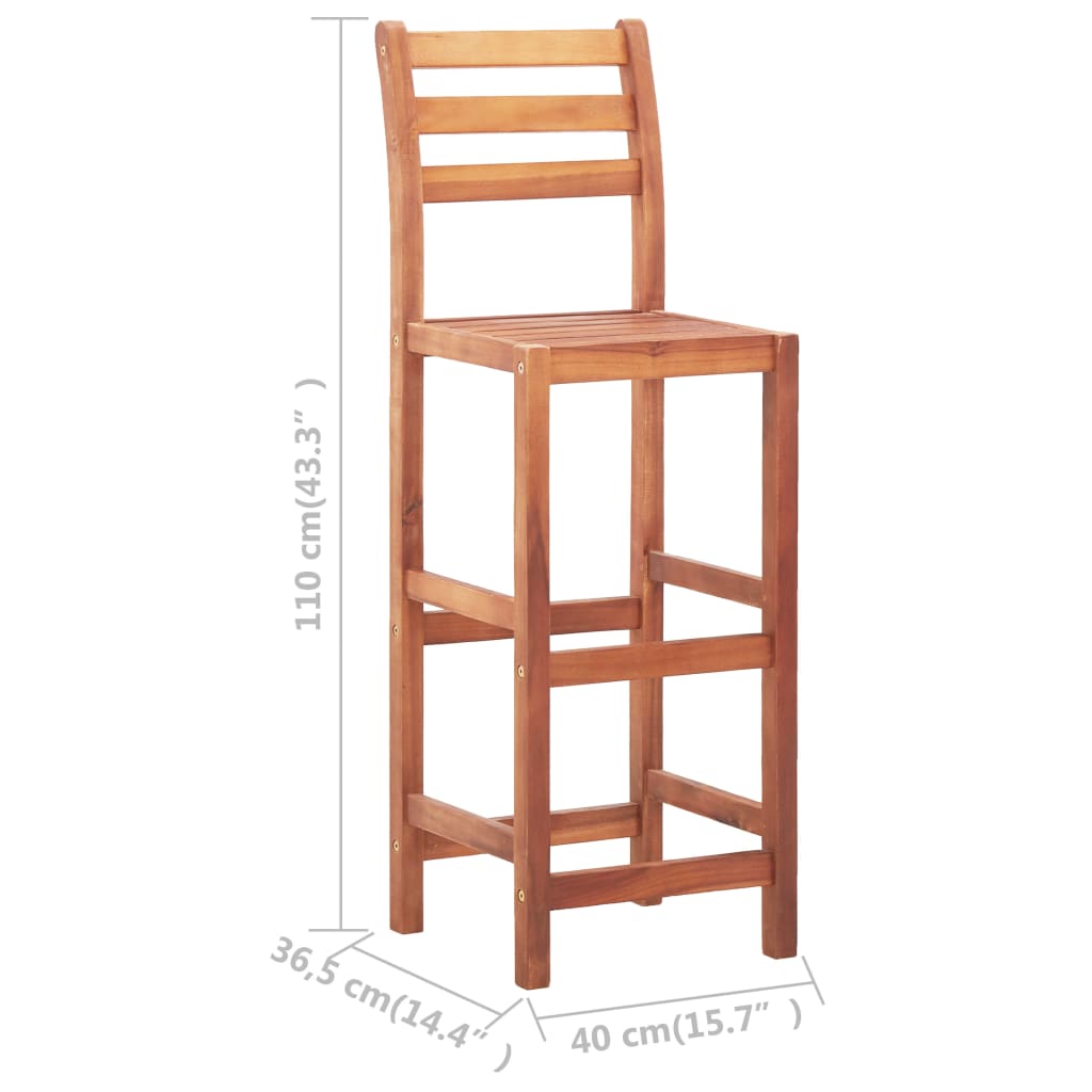Sillas De Cocina 4 Unidades Madera Maciza De Acacia