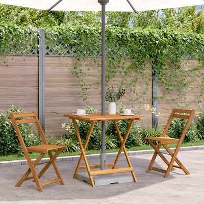 Mesa De Jardín Plegable Madera Maciza De Acacia 90X90X75 Cm