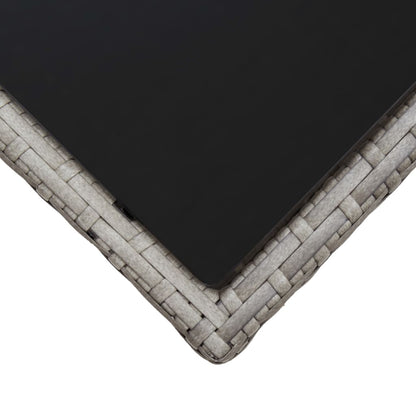 Mesa De Centro De Ratán Sintético Y Vidrio 45X45X40 Cm