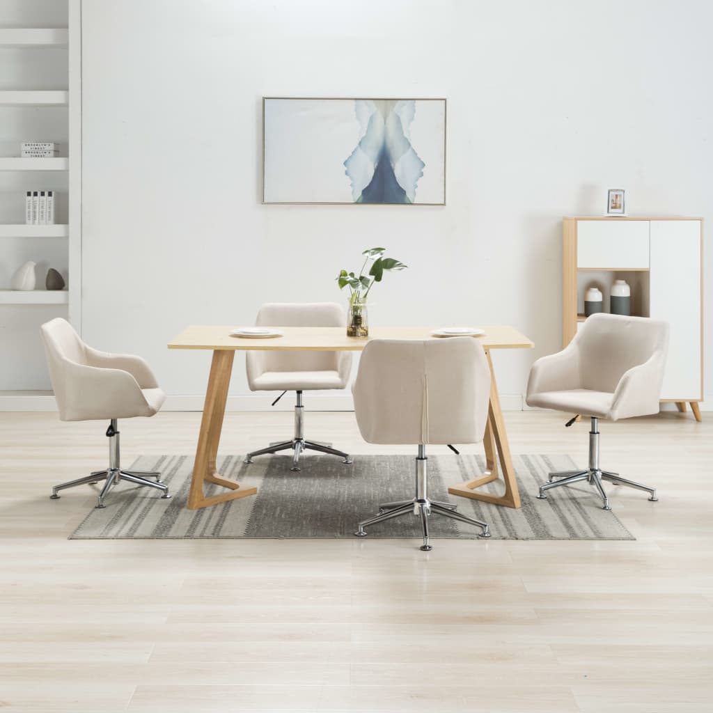 Sillas De Comedor Giratorias 4 Unidades Tela Taupe
