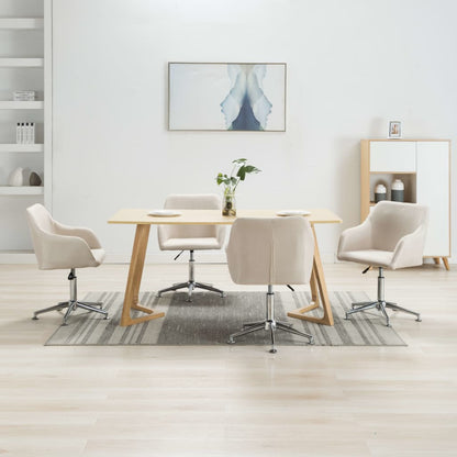 Sillas De Comedor Giratorias 4 Unidades Tela Taupe