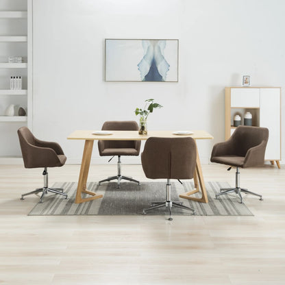 Sillas De Comedor Giratorias 4 Unidades Tela Taupe