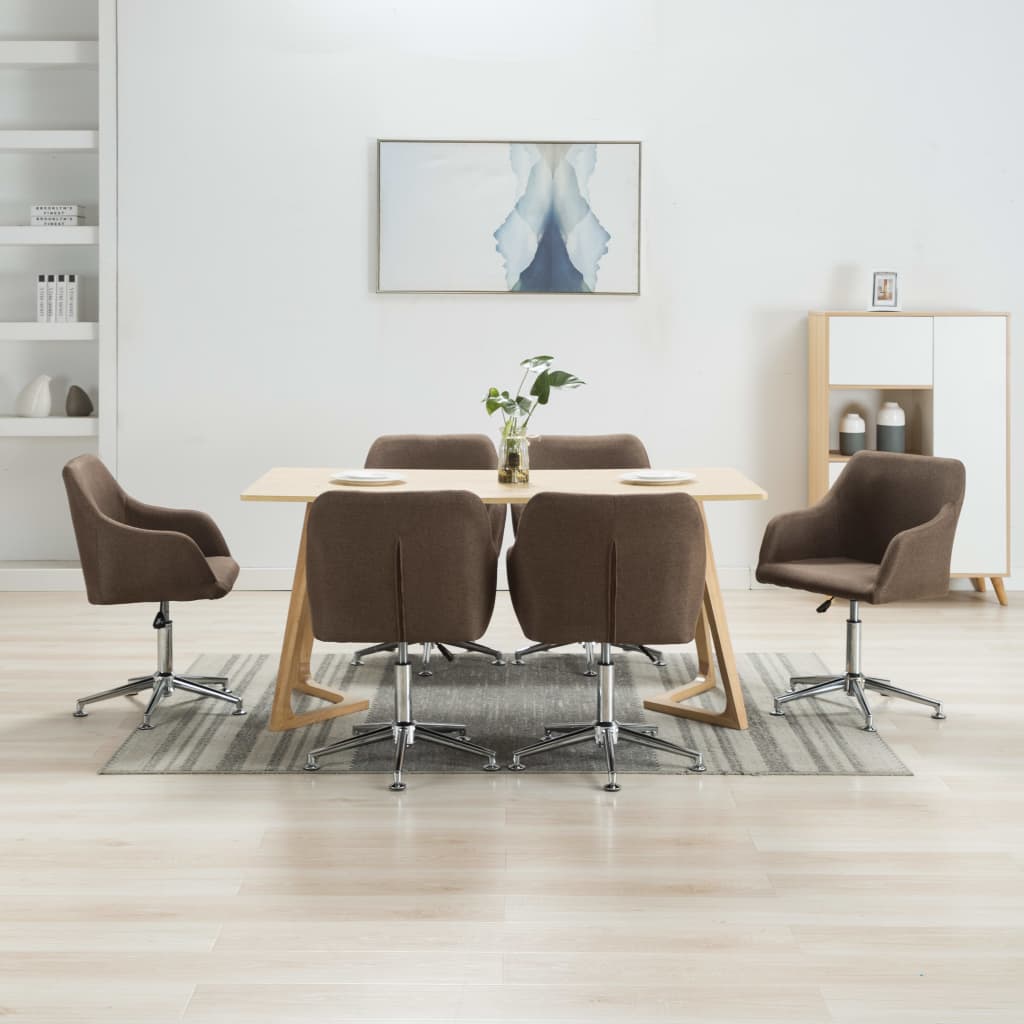 Sillas De Comedor Giratorias 4 Unidades Tela Taupe