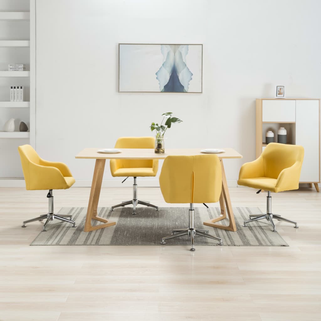 Sillas De Comedor Giratorias 4 Unidades Tela Taupe